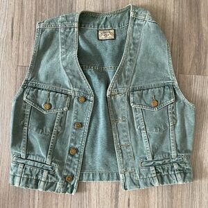 Runaway Bay Green Denim Vest